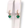 Bezel set emerald heart earrings