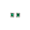 Mini Colombian emerald halo studs