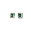 Mini Colombian emerald halo studs