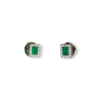 Mini Colombian emerald halo studs