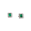 Mini Colombian emerald halo studs