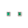 Mini Colombian emerald halo studs