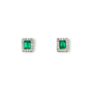 Mini Colombian emerald halo studs