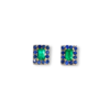 Mini Colombian emerald & sapphire studs