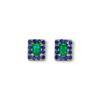 Mini Colombian emerald & sapphire studs