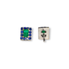 Mini Colombian emerald & sapphire studs