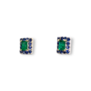 Mini Colombian emerald & sapphire studs