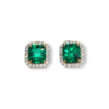 Classic Colombian emerald studs with detachable diamond jackets