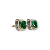 Classic Colombian emerald studs with detachable diamond jackets