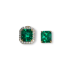 Classic Colombian emerald studs with detachable diamond jackets