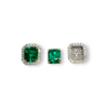 Classic Colombian emerald studs with detachable diamond jackets