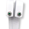 2 in 1 cabochon and round emerald earrings