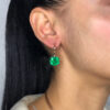 Important cushion cut earrings in a ‘high polish’ setting