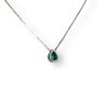 Teardrop cabochon & diamond halo necklace