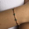 Round emerald bezel bracelet