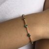 Round emerald bezel bracelet