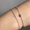 Bracelet emerald with diamond cross