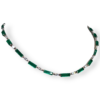 Art deco inspired emerald baguette & diamond necklace