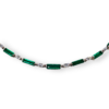 Art deco inspired emerald baguette & diamond necklace