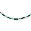 Art deco inspired emerald baguette & diamond necklace