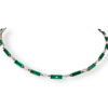 Art deco inspired emerald baguette & diamond necklace