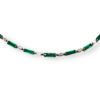 Art deco inspired emerald baguette & diamond necklace