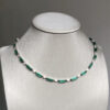 Art deco inspired emerald baguette & diamond necklace