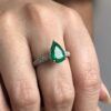 Teardrop emerald ring