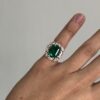 Rose gold Colombian emerald cocktail ring