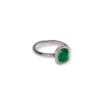 Classic Colombian emerald halo ring