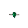 Teardrop emerald ring