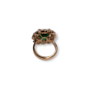 Rose gold Colombian emerald cocktail ring