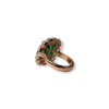 Rose gold Colombian emerald cocktail ring