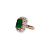 Rose gold Colombian emerald cocktail ring