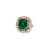 Rose gold Colombian emerald cocktail ring