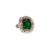 Rose gold Colombian emerald cocktail ring