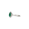 Teardrop emerald & diamond halo ring