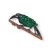 Toucanet brooch/pendant of Colombian emeralds, sapphires and diamonds