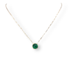 Classic cabochon emerald necklace in a delicate bezel setting