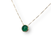 Classic cabochon emerald necklace in a delicate bezel setting