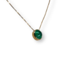 Classic cabochon emerald necklace in a delicate bezel setting