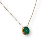 Classic cabochon emerald necklace in a delicate bezel setting