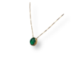 Classic cabochon emerald necklace in a delicate bezel setting