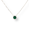 Classic cabochon emerald necklace in a delicate bezel setting