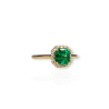 Classic Colombian emerald halo ring