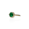 Classic Colombian emerald halo ring