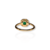 Classic Colombian emerald halo ring