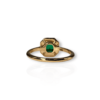 Classic Colombian emerald halo ring