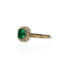 Classic Colombian emerald halo ring