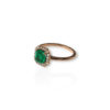 Classic Colombian emerald halo ring